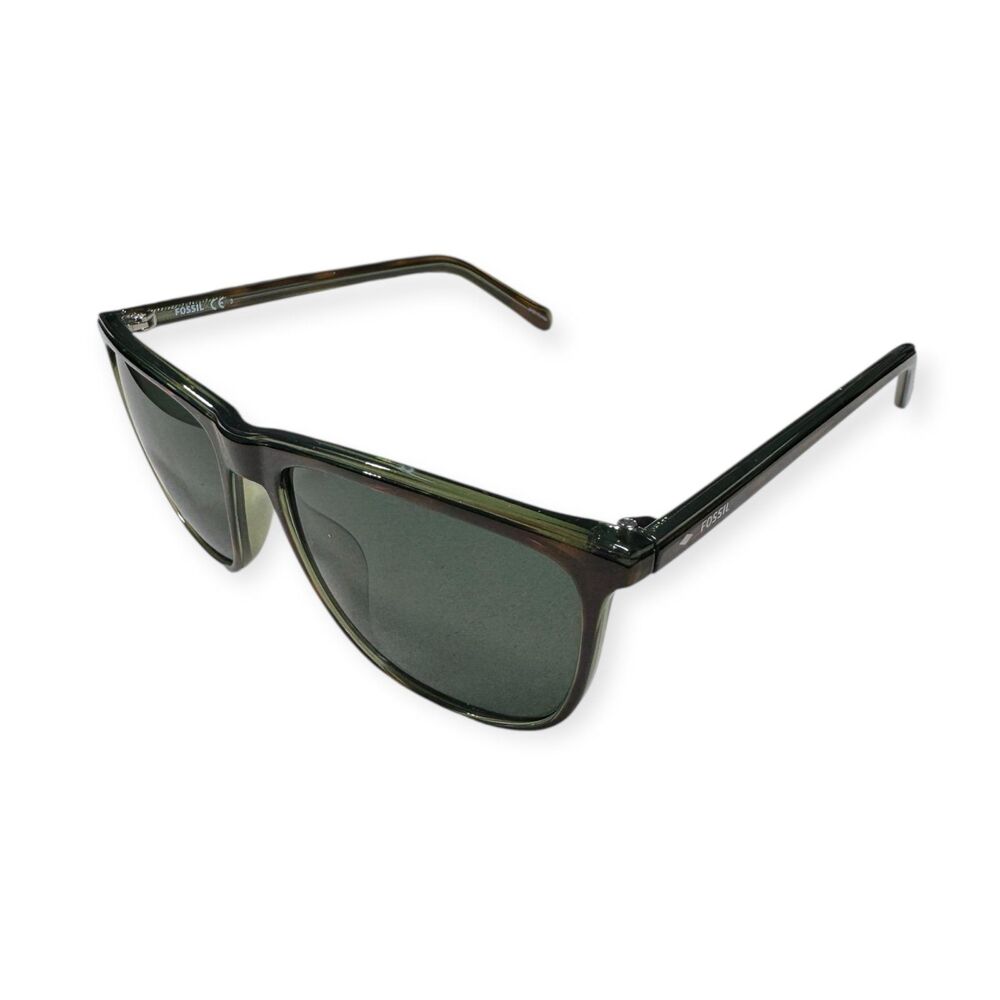 Fossil Havana Green Rectangle Sunglasses FOS3135 145mm Dark Green Lenses w/ Case